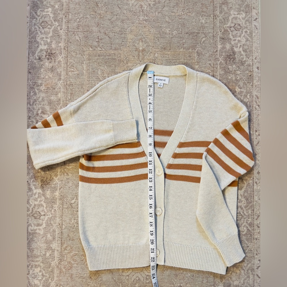 Evereve "Quincy" Button Up Cardigan (Oatstripe) - Women's Small - Picture 4 of 8